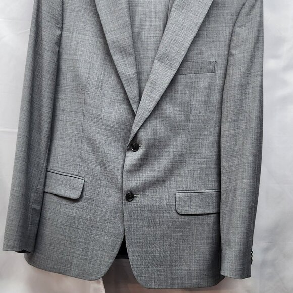 Tommy Hilfiger Suit Mens 44R Grey 2 Button 100% Wool Pants 38x30 Flat - Picture 2 of 8